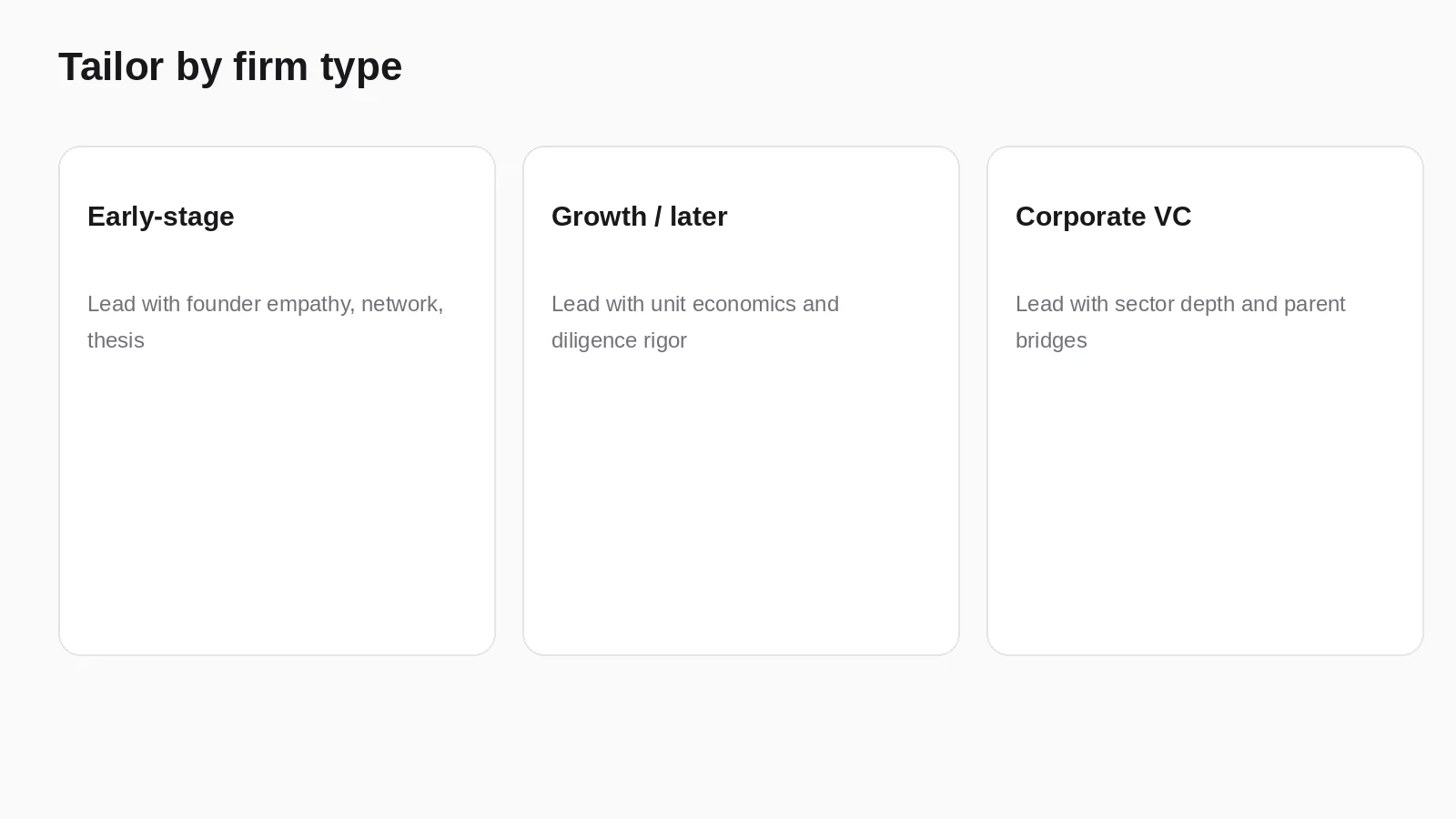 How to tailor a VC resume for early-stage, growth, and corporate venture capital