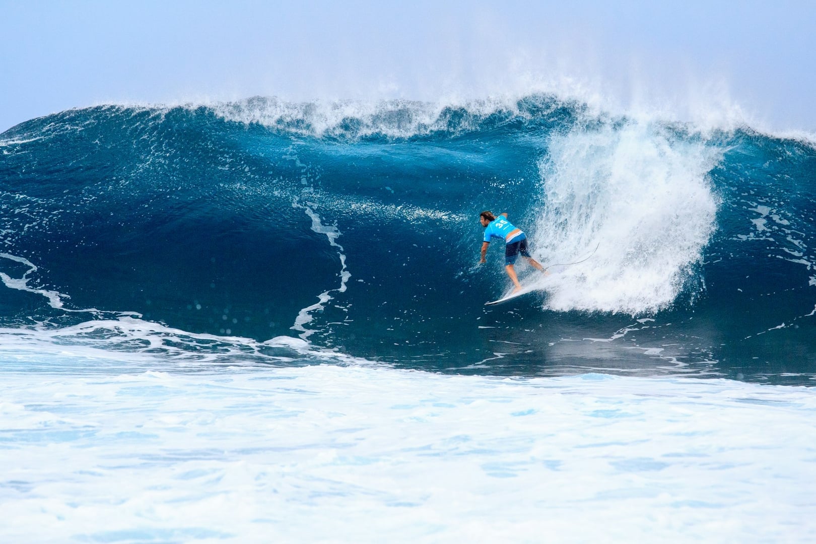 Surfer riding a wave